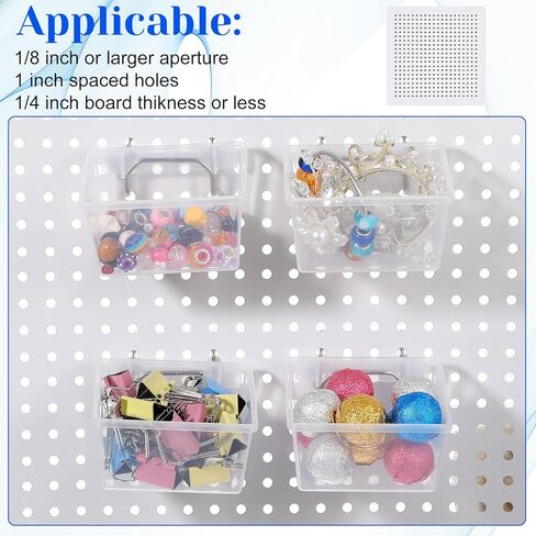 20 Pcs Pegboard Bins and Cups Set with Hooks and Loops, Clear Organizer Accessories for Garage Storage, Workshop, Workbench and Office Tool Organization in Saudi Arabia