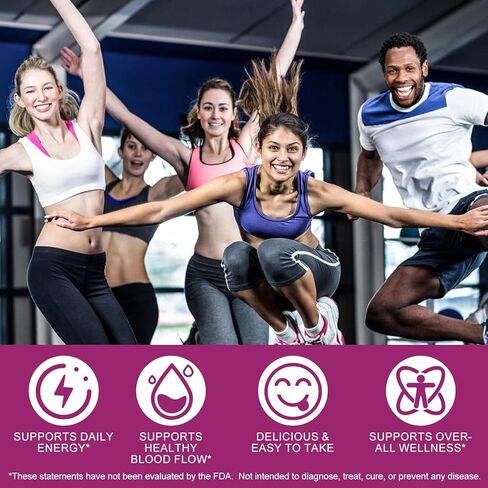 Super Beet Root Gummies, Beet root capsules for Blood Pressure, Heart Health, 8 in 1 Beetroot 4,000mg with Grape Seed Extract & CoQ10, 90 Count, Healthy Energy Supplement with Elite Ingredients in Kuwait