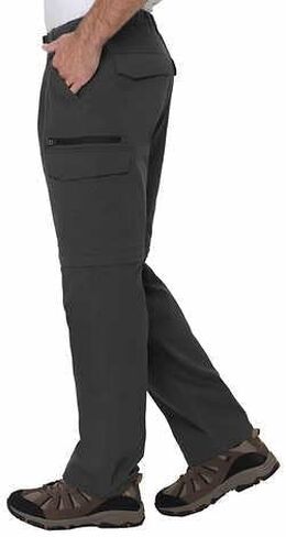 سراويل BC Clothing Cargo للرجال - سراويل تكتيكية - سراويل المشي لمسافات طويلة قابلة للتحويل في الهواء الطلق للرجال (رمادي، Sx32) in Kuwait