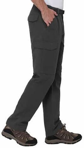 سراويل BC Clothing Cargo للرجال - سراويل تكتيكية - سراويل المشي لمسافات طويلة قابلة للتحويل في الهواء الطلق للرجال (رمادي، Sx32) in Kuwait