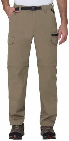 سراويل BC Clothing Cargo للرجال - سراويل تكتيكية - سراويل المشي لمسافات طويلة قابلة للتحويل في الهواء الطلق للرجال (أسمر، XLx30) in Kuwait