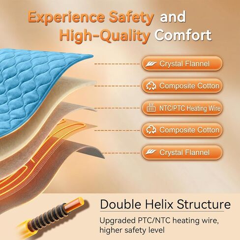 وسادة تدفئة كهربائية لآلام الظهر مقاس 32 بوصة × 24 بوصة وسادة تدفئة كبيرة جدًا لتخفيف تشنجات الدورة الشهرية والجسم والرقبة والكتف وإيقاف تلقائي لضبط درجة الحرارة وإعدادات درجة الحرارة ويمكن غسلها في الغسالة باللون الأزرق in Kuwait