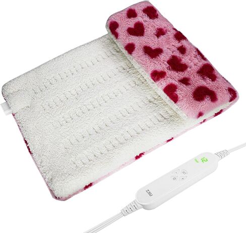 وسادة تدفئة ZXU Sherpa لتخفيف آلام الظهر والتشنجات، وسادة تدفئة لطيفة للغاية، 12 إعدادًا للحرارة، 8 إعدادات مؤقت، وسادة ساخنة ساخنة للوظيفة، نمط قلب وردي، 12 × 24 بوصة in Kuwait