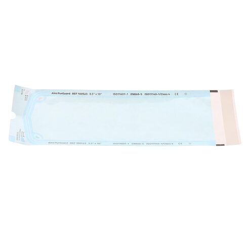 أكياس تعقيم ذاتية الغلق من ورق PurGuard/فيلم أزرق من Aira 100523، 3.50 بوصة × 10 بوصة 200/Bx in Kuwait