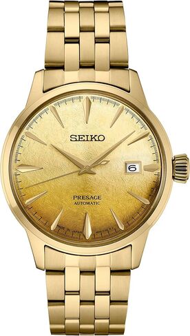 SEIKO SRPK46 Men's Presage - Gilt Dial Stainless Steel Band 50 Meters Water Resistant in Saudi Arabia