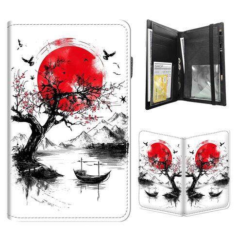 Leather Server Book for Waitress, Cute Server Book with Zipper Money Pocket,Check Presenters Waitstaff Organizer Fit Server Apron, Red Fox Serving Book, Black Waiter Books for Servers in Kuwait