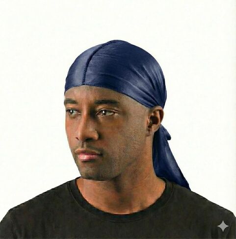 Titan 1PC Silky Durag Mens Cap Premium Soft Silky Headband Extra Long Tail for 360 Fade Braids Twist Locs Headband for Men in Saudi Arabia