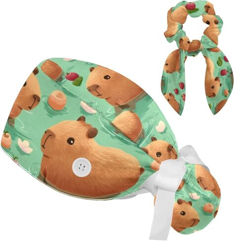 قبعات جراحية للنساء، قبعات تنظيف للنساء، حيوانات كرتونية جميلة، قبعة ممرضة منتفخة على شكل ذيل حصان in Kuwait