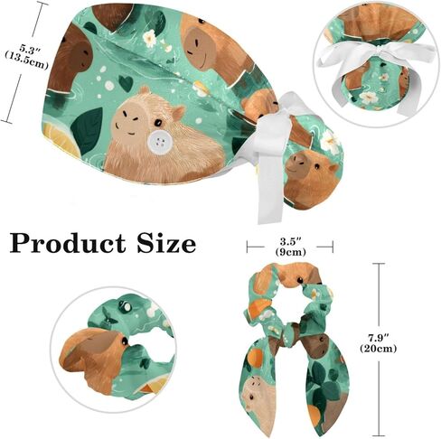 Surgical Caps for Women, Scrub Caps Women, Lovely Cartoon Animals, Bouffant Nurse Cap Ponytail in Saudi Arabia