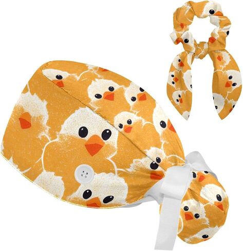 Surgical Caps for Women, Scrub Caps Women, Lovely Cartoon Animals, Bouffant Nurse Cap Ponytail in Saudi Arabia