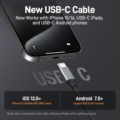Teslong USB-C Adapter Cable for NTG100 Rifle Borescope – Compatible with iPhone 15/16 and Android Devices in Saudi Arabia