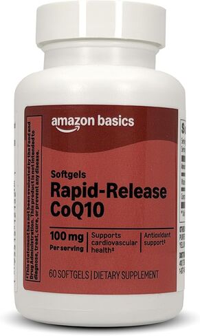 Amazon Basics Rapid-Release CoQ10 Heart Health Softgels, 100 mg 60 Count in Saudi Arabia