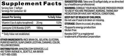 Amazon Basics Rapid-Release CoQ10 Heart Health Softgels, 100 mg 60 Count in Saudi Arabia