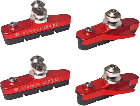 Pioneeryao Sport Road Bike Cycle Bicycle Brake Pads Block 2 Pairs (Red) in Kuwait