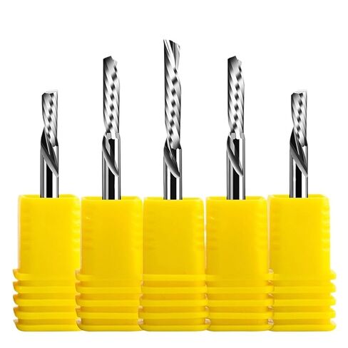 Vsharp AAA Left Spiral Milling Cutter Down Cut One Flute CNC End Mill 6 8 10 mm Shank Engraving Bits Tungsten Steel Acrylic(6x15x50) in Saudi Arabia