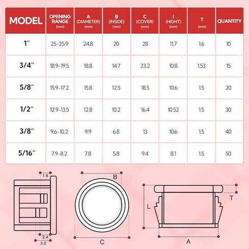 165 قطعة حلقة جلبة كابل سوداء، كابلات حماية جلبة سلكية 6 مقاس 5/16 بوصة، 3/8 بوصة، 1/2 بوصة، 5/8 بوصة، 3/4 بوصة، 1 بوصة in Kuwait