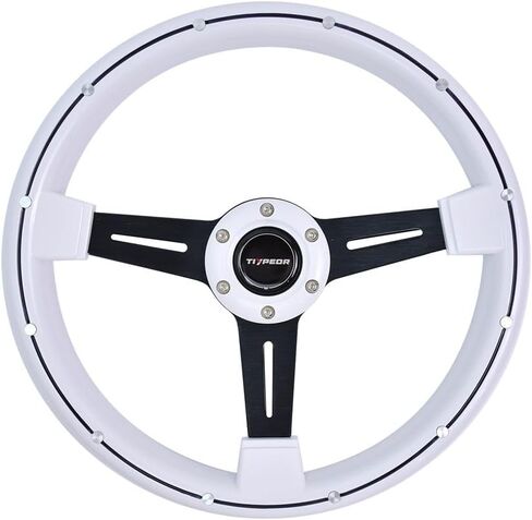 14 "350 مللي متر ABS الكلاسيكية الخشب الحبوب ضوء عجلة القيادة العالمي السيارات تعديل عجلات القيادة 3 تكلم مع زر القرن و 6 المسمار in Kuwait