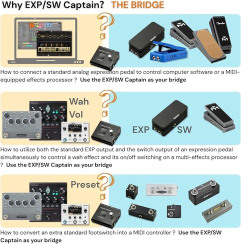 PAINTAUDIO EXP/SW CAPTAIN Multi-Function Expression Pedal & Footswitch to MIDI Controller Box in Kuwait