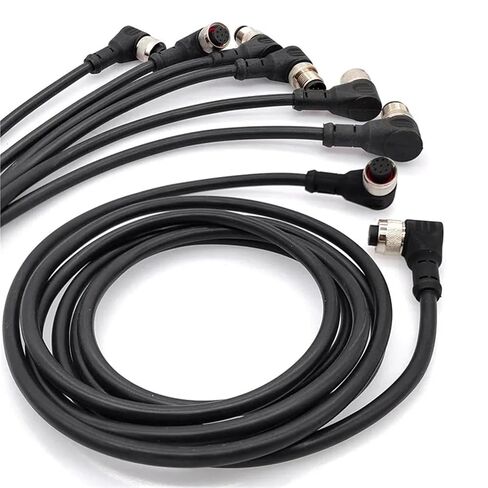 M12 Sensor Connector Cable Double Head Male Female 2m Wire 4Pin 5Pin 8Pin A Type 1Pcs(Straight F to F 5p) in Saudi Arabia