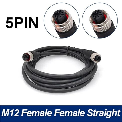 M12 Sensor Connector Cable Double Head Male Female 2m Wire 4Pin 5Pin 8Pin A Type 1Pcs(Straight F to F 5p) in Saudi Arabia