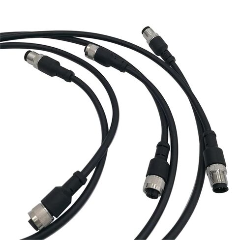 M12 Sensor Connector Cable Double Head Male Female 2m Wire 4Pin 5Pin 8Pin A Type 1Pcs(Straight F to F 5p) in Saudi Arabia