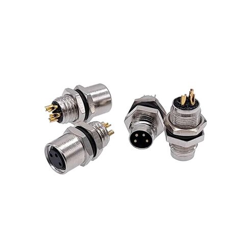 Sensor Connector Flange Socket M8 Panel Back Mount Threaded Coupling Male&Female A Type 3 4Pin 1Pcs(Female 4pin) in Saudi Arabia