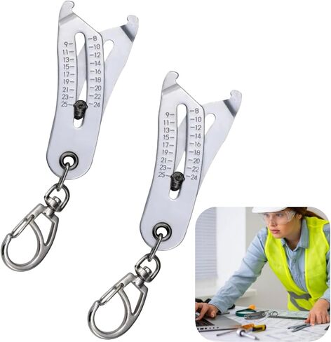 Bolt Size Finder Keychain, Nut and Bolt Thread Checker Keychain, Portable Precise Bolt Head Size Finder, Verification Tool for Fast Precise Measurement Ideal for Professionals and DIY Enthusiasts. (2) in Saudi Arabia