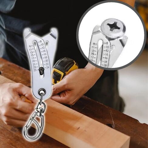 Bolt Size Finder Keychain, Nut and Bolt Thread Checker Keychain, Portable Precise Bolt Head Size Finder, Verification Tool for Fast Precise Measurement Ideal for Professionals and DIY Enthusiasts. (2) in Saudi Arabia