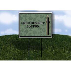 Free Dessert Coupon St. Patrick'S Day Irish Dark Clover Directional Arrows A-Frame Double Sided 23x23 in. sign in Kuwait