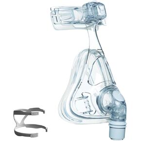 قناع CPAP لكامل الوجه، مجموعة كاملة مع حزام للرأس وإطار ومرفق ووسادة مقاس L in Kuwait