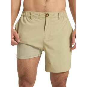 Arcweg Mens Casual Shorts 6 inch Inseam Stretch Golf Shorts Water Friendly Active Hybrid Shorts Regular Fit in Kuwait