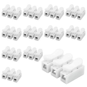 20 قطعة موصل سلك سريع، كتلة طرفية موصل كابل زنبركي CH3، كتلة طرفية من نوع الضغط لتوصيل شريط الضوء LED/الاستخدام الكهربائي in Kuwait