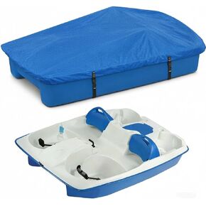 Pedal Boat Cover with 2 Windproof Straps & Elastic Hem - Heavy Duty 900D Paddle Boat Cover, Double-Layer Reinforced Corners & Sealed Seams, Fits 3 or 5 Person Outdoor Pedal Boats, Black in Saudi Arabia