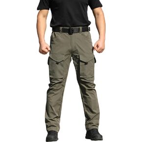 بنطال تكتيكي للرجال للعمل في الهواء الطلق والمشي لمسافات طويلة، بنطال كارجو مقاوم للماء مع جيوب متعددة in Kuwait