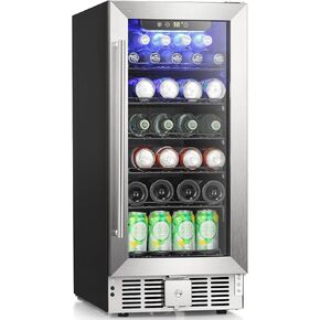 مبرد ثلاجة مشروبات أنتاركتيك ستار 115، ثلاجة صغيرة 2.9 قدم مكعب مع قفل أمان، مبرد مشروبات مع باب زجاجي/إضاءة LED/أرفف قابلة للإزالة قابلة للتعديل للمنزل/المكتب/البار (الفولاذ المقاوم للصدأ) in Kuwait