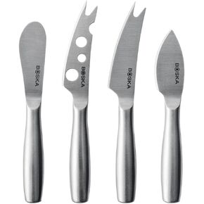BOSKA Stainless Steel Cheese 4 Knife Set - Mini Copenhagen Knives For All Types of Cheese - Silver Non-Stick - Dishwasher Safe - For Kitchen Cooking in Kuwait
