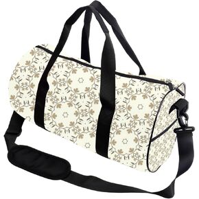 Beige Dainty Floral Foldable Foldable Duffle Bag For Travel Oxford Tote Bags Adjustable Shoulder Strap, Convertible Carry Backpack Goth Gym Bag For Dance School Gym Backpack Men in Kuwait