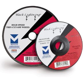 Mercer Abrasives 616060-25 عجلات رفيعة عالية السرعة باللون الأسود من النوع 1 عجلات مقطوعة 6 بوصة × 0.040 بوصة × 7/8 بوصة، 25 حزمة in Kuwait