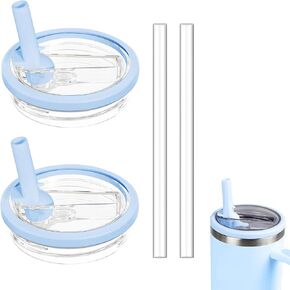 2 Pack 40oz Detachable Flip Straw Lid Replacement for Stanley Quencher H2.0 and ProTour,Leak Proof and Dust-Proof Lid,Reusable Tumbler Cover for Stanley Cup (White, 40oz) in Kuwait