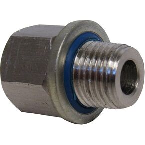 محول من الفولاذ المقاوم للصدأ 3/8 بوصة NPT أنثى × 3/8 بوصة BSPP ذكر مع غسالة مانعة للتسرب، غسالة فولاذية مطلية بالزنك مع ختم Buna-N، أقصى ضغط 3700 رطل لكل بوصة مربعة، نطاق درجة الحرارة -30 درجة فهرنهايت إلى 200 درجة فهرنهايت in Kuwait