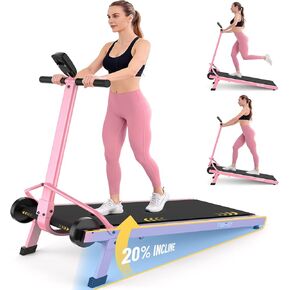 جهاز سير للمشي مع ميل بنسبة 20%، وسادة مشي يدوية قابلة للطي مع شريط مقبض، سعة 500 رطل، سطح غير قابل للانزلاق، ميل ثابت، شاشة رقمية، تصميم مدمج للمنزل/صالة الألعاب الرياضية/داخلي/خارجي in Kuwait