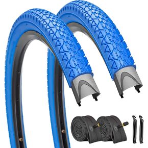 SIMEIQI 2 Pack Beach Cruiser Bike Tires and Tubes 26"/24"x2.125" Inch Beach Cruiser Bicycle Tires Red or Blue with AV 32mm Inner Tubes for Beach Cruiser Hybrid Bike in Kuwait