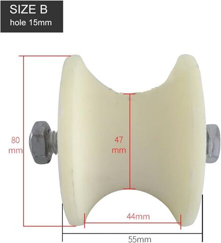 عجلات دوارة، بكرة PP، عجلة أخدود مسار على شكل حرف U، لقضيب أنبوب بقطر 40 مم و50 مم (للقطر) in Kuwait