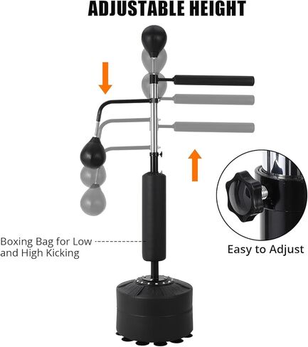مجموعة أكياس ملاكمة قائمة بذاتها 3 في 1 للبالغين والمراهقين، حقيبة ملاكمة بارتفاع قابل للتعديل، كرتان للسرعة وقضيب استرخاء 360 درجة، نظام تدريب كامل على معدات الملاكمة المنزلية، لا حاجة للتركيب in Kuwait