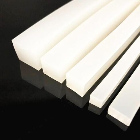 Rubber sheets, High-Density Rubber Rods,3 Meter Long Rectangle Square Silicone Sealing Strip Material White Solid Bar Rod Insulation, for Home Improvement Sheets(6mm x 6mm) in Kuwait