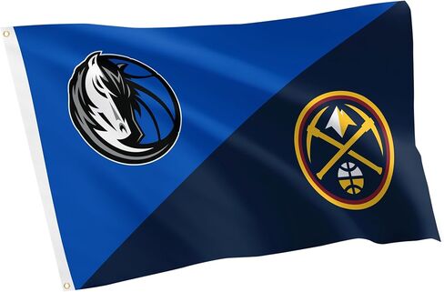 علم Desert Cactus Dallas Mavericks x Denver Nuggets - لافتة NBA مقاس 3 × 5 أقدام، قماش متين للاستخدام الداخلي/الخارجي، تصميم بوليستر 100% (House Rivals) in Kuwait