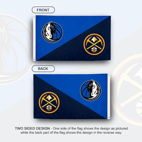 علم Desert Cactus Dallas Mavericks x Denver Nuggets - لافتة NBA مقاس 3 × 5 أقدام، قماش متين للاستخدام الداخلي/الخارجي، تصميم بوليستر 100% (House Rivals) in Kuwait