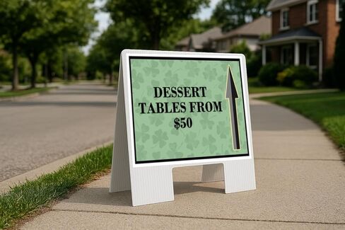 Dessert Tables From $50 St. Patrick'S Day Irish Dark Clover Directional Arrows A-Frame Double Sided 23x23 in. sign in Saudi Arabia