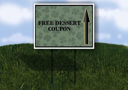 Free Dessert Coupon St. Patrick'S Day Irish Dark Clover Directional Arrows A-Frame Double Sided 23x23 in. sign in Kuwait