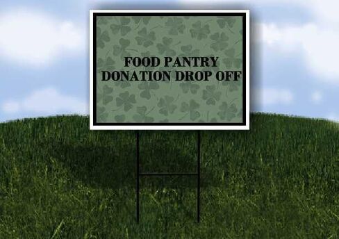 Food Pantry Donation Drop Off St. Patrick'S Day Irish Dark Clover Up Arrows A-Frame Single Sided 23x23 in. sign in Kuwait